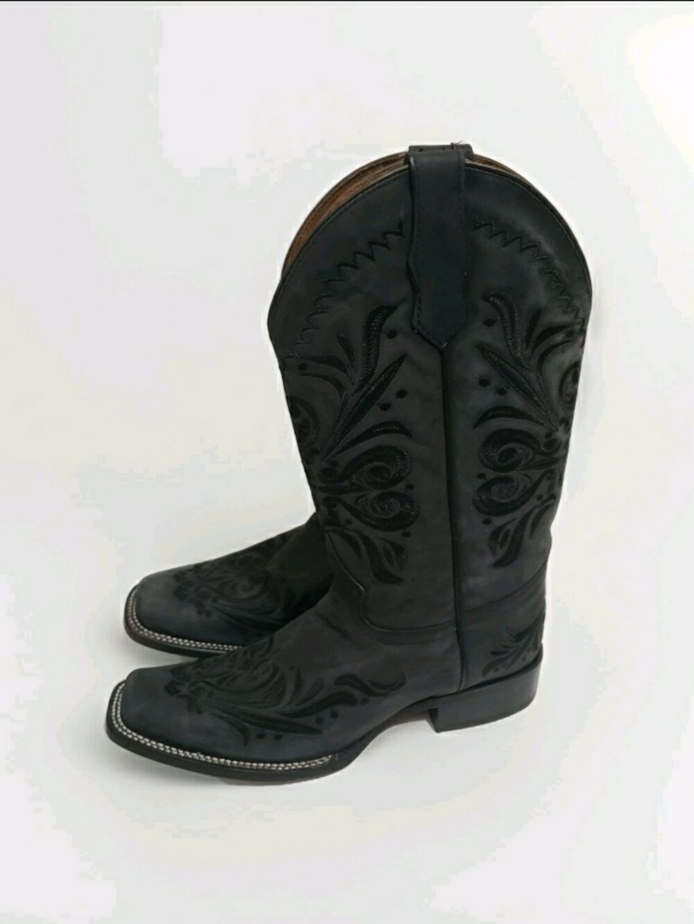 Circle G by Corral Black Embroidered Western Cowboy Boots Women’s Size 11 L5464.